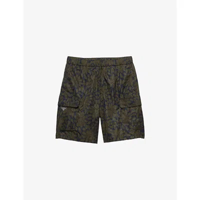 Prada Mens  Re-nylon Floral-print Swim Shorts In Multi