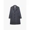 Prada Single-breasted Wool Coat In Grey