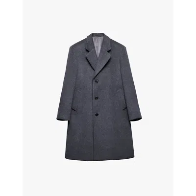 PRADA MENS PRADA SINGLE-BREASTED NOTCHED-LAPEL WOOL COAT