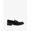 Prada Loafers Brushed Leather Elastic Gusset In Black