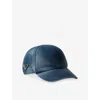 Prada Mens Blue Triangle-logo Denim Baseball Cap In Blue