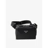 Prada Men's Leather Shoulder Bag In Black