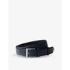 Prada Mens Blue Triangle-logo Saffiano Leather Belt