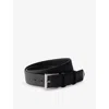 Prada Men Cintura In Pelle Saffiano Con Triangolo Logo In Black