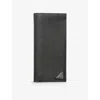Prada Saffiano Leather Long Wallet With Triangle Logo In Black