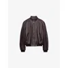 Prada Raglan-sleeve Flap-pocket Bomber Jacket In Brown