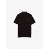 Prada Mens Black Triangle-logo Cotton-piqué Polo Shirt
