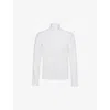 Prada Mens  Turtleneck Triangle-logo Jersey T-shirt In White