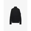 Prada High-neck Ribbed Wool Sweater In Black