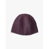 Prada Textured Knitted Cap In Purple