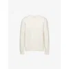 PRADA BRAND-EMBROIDERED CREWNECK WOOL AND CASHMERE-BLEND JUMPER