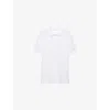 Prada Mens White Logo-badge Slim-fit Cotton-piqué Polo Shirt