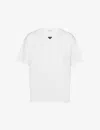Prada T-shirt With Triangular Plaque In White