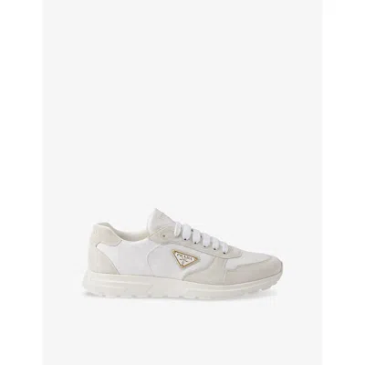 Prada Mens White Prax 2.0 Re-nylon And Suede Trainers Eur 41 / 7 Uk