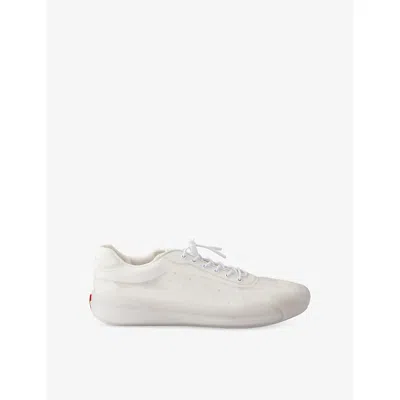 Prada Mens White Technical Logo Woven Trainers Eur 43 / 9 Uk