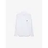 Prada Mens White Triangle-logo Long-sleeve Cotton Shirt