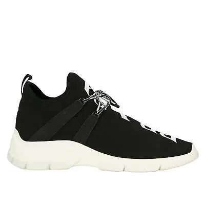 Pre-owned Prada Mens Xy Logo Sock Black White Knit Flat Trainer Sneaker Uk 9 Us 10 11