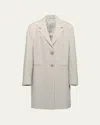 Prada Menswear Fit Panama Cotton Coat In Calce
