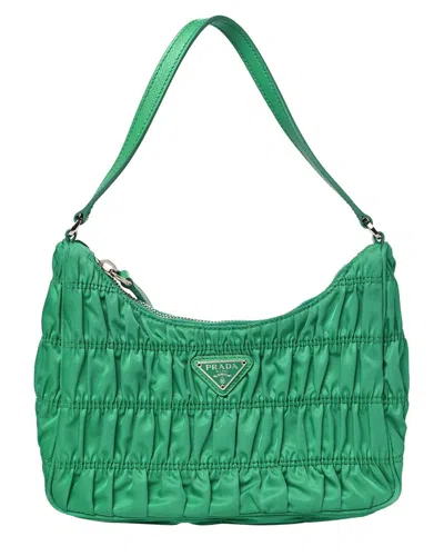 Prada Menta Tessuto Nylon Gaufre Shoulder Bag (authentic Pre-loved) In Green