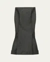 PRADA MERMAID MOULINE WOOL MIDI SKIRT