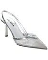 Prada Silver Slingback Pumps In Silver