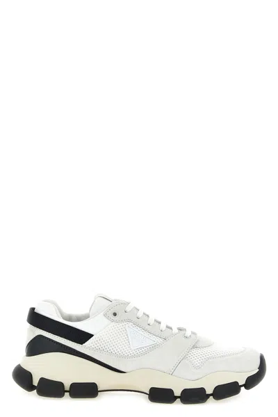 Prada Mesh And Suede Sneakers In Multi