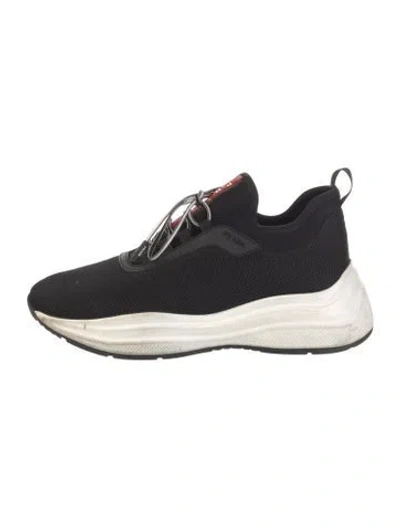 Pre-owned Prada Mesh Athletic Sneakers In Black