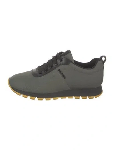 Pre-owned Prada Mesh Athletic Sneakers In Green