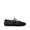 Prada Triangle Logo Mesh Ballet Flats In Black