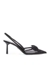 Prada Mesh Bow Slingback Pumps In Black