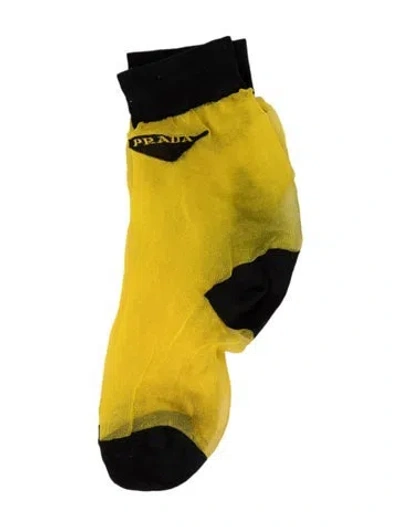 Pre-owned Prada Mesh Branded Socks In Multi