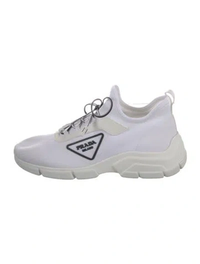 Pre-owned Prada Mesh Chunky Sneakers In White