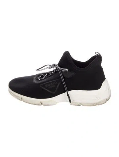 Pre-owned Prada Mesh Colorblock Pattern Chunky Sneakers In Black