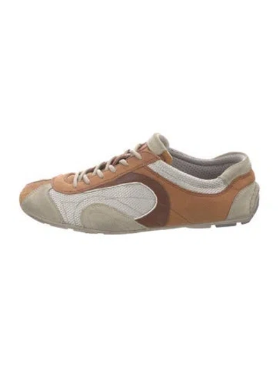 Pre-owned Prada Mesh Colorblock Pattern Sneakers In Brown