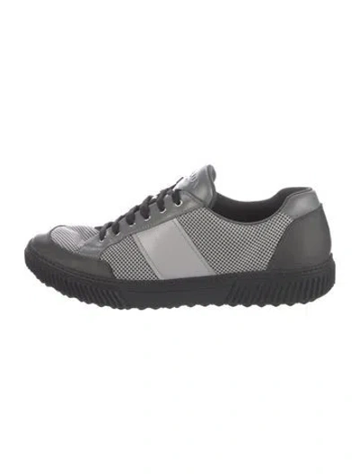 Pre-owned Prada Mesh Colorblock Pattern Sneakers In Gray