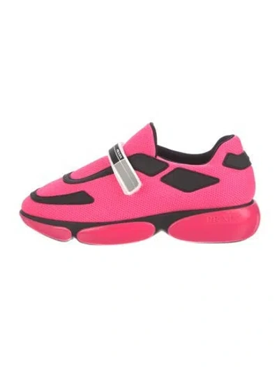 Pre-owned Prada Mesh Colorblock Pattern Sneakers In Pink