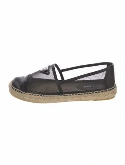 Pre-owned Prada Mesh Espadrilles In Black/neutrals