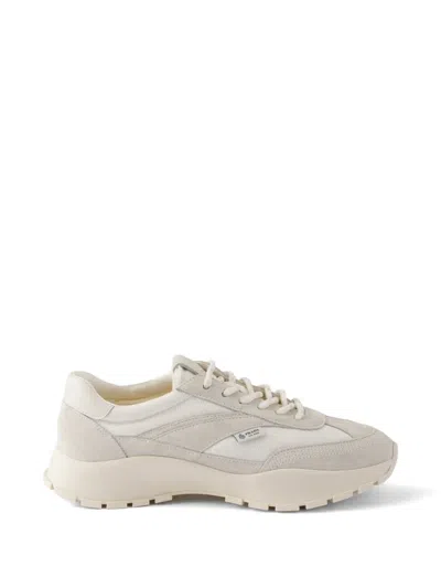 Prada Mesh Fabric And Suede Sneakers In Multi