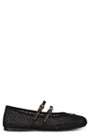 Prada Black Fabric Ballet Flats In Black