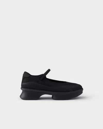 PRADA PRADA MESH FABRIC BALLERINAS FLAT