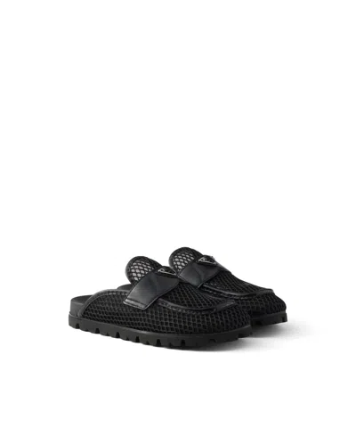 PRADA MESH FABRIC MULES