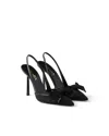 Prada Mesh Slingback Pumps In Black
