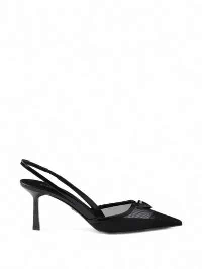 PRADA MESH FABRIC SLINGBACK PUMPS