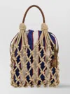 Prada Mesh Handbag With Braided Handles And Knotted Net Design
