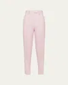Prada Mesh Insert Wool Pants In Alabastro