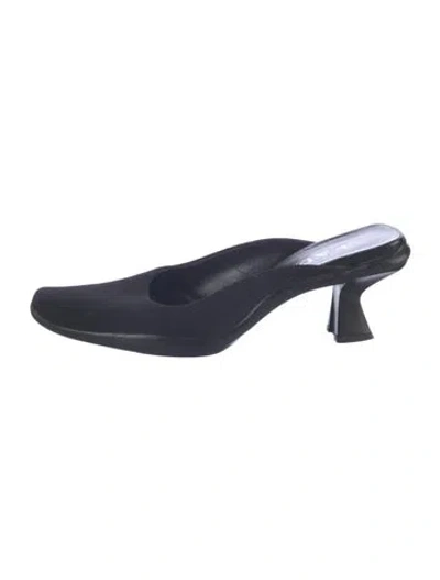 Pre-owned Prada Mesh Mesh Accents Mules In Black