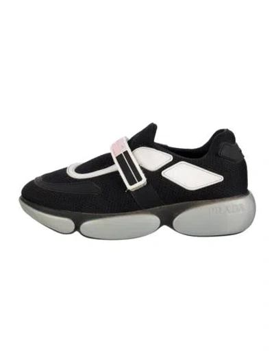 Pre-owned Prada Mesh Mesh Accents Sneakers In Black