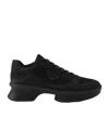 Prada Black Fabric And Mesh Low-top Sneaker Women In Black