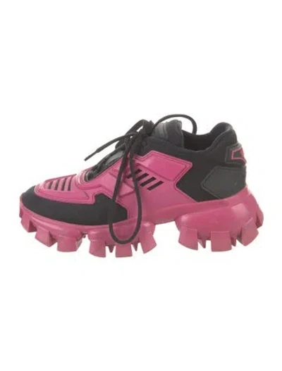 Pre-owned Prada Mesh Printed Athletic Sneakers In Pink