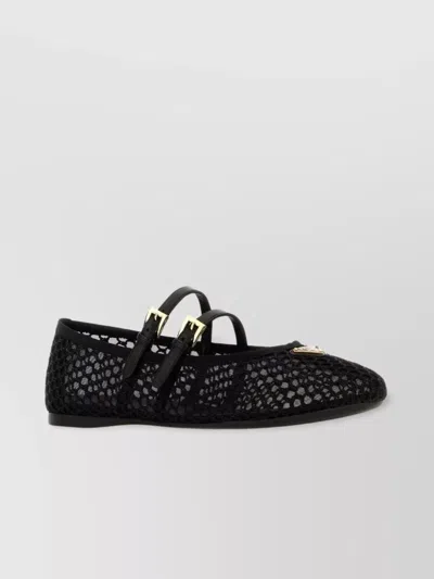 Prada Mesh Round Toe Ballerinas